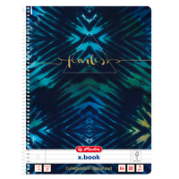 Herlitz New Batik Fearless - Muster - Blau - Navy - A4 - 80 Blätter - 70 g/m² - Liniertes Papier