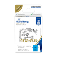 MEDIARANGE MRBTZ531 - Black on blue - Continuous label - Plastic - Brother - P-Touch 1010 - 1080 - 1090 - 1260VP - 1280 - 1280DT - 1290 - 1750 - 1830VP - 18R - 2030VP - 2100VP - 2420PC,... - 1.2 cm