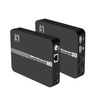 LevelOne HDMI over Cat.5/6 Extender kit 4K,100 Meter - USB extension - AV-Sender & -Empfänger - Kabelgebunden - 100 m - Cat5e - Cat6 - 3804 x 2160 Pixel - Schwarz