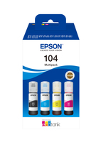 Epson 104 EcoTank - Black - Cyan - Magenta - Yellow - Epson - EcoTank ET-2715 EcoTank ET-2714 EcoTank ET-2712 EcoTank ET-2711 EcoTank ET-2710 Unlimited EcoTank... - 65 ml - 65 ml - Inkjet