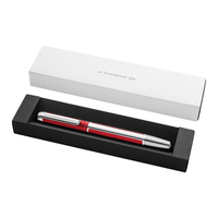 Pelikan Pura P40 - Bordeaux - Silver - Cartridge filling system - Black - Aluminium - Stainless steel - Bold