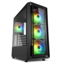 Sharkoon TK4 RGB - Midi Tower - PC - Schwarz - ATX - micro ATX - Mini-ITX - Multi - Taschenlüfter