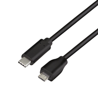 LogiLink USB 2.0 Kabel C/m zu Micro-USB/m 1.00m schwarz - Kabel - Digital/Daten