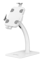 Manhattan Desktop Kiosk Stand (Anti theft) for Tablet and iPad - Universal - 360° Rotation - Tilt +20° to -110° - White - Lockable - Countertop Holder for 7.9" to 11" Tablets - Extendable clamps: height 200 to 246mm/width 129 to 181mm - Lifetime warranty - Tablet/U