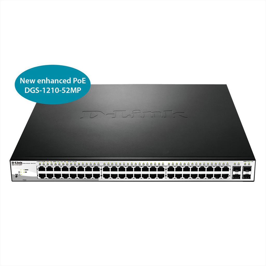 D-Link PoE Switch DGS-1210-52MP 52 Port - Switch - Fiber Optic