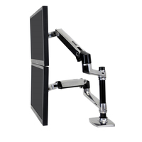 Ergotron LX Series Dual Stacking Arm - 18,1 kg - 61 cm (24 Zoll) - 75 x 75 mm - 100 x 100 mm - Höhenverstellung - Silber