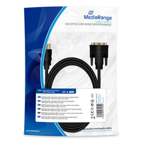 MEDIARANGE HDMI to DVI connection cable - gold-plated - HDMI plug/DVI-D plug (18+1 Pin) - 2.0m - black - 2 m - HDMI/DVI - Male - Gold - Black