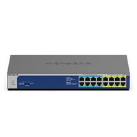 Netgear GS516UP - Unmanaged - Gigabit Ethernet (10/100/1000) - Full duplex - Power over Ethernet (PoE) - Rack mounting