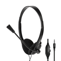 LogiLink Stereo Headset mit Mikrofon schwarz Anschluss 3.5 mm Klinkenstecker integrierter - Headset