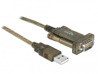 Delock 64073 - Transparent - 2 m - USB Type-A - DB-9 - Male - Male