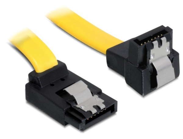 Delock 0.7m SATA M/M - 0.7 m - Male/Male - Yellow