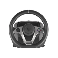 natec GENESIS Seaborg 400 - Steering wheel + Pedals - Nintendo Switch - PC - PlayStation 4 - Playstation 3 - Xbox 360 - Xbox One - D-pad - 900° - Wired - USB