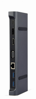 Gembird A-CM-COMBO9-02 - Wired - USB 3.2 Gen 1 (3.1 Gen 1) Type-C - 87 W - 10,100,1000 Mbit/s - Grey - 5 Gbit/s