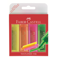 FABER-CASTELL TEXTLINER 1546 - 4 Stück(e) - Orange - Pink - Grün - Gelb - Meißel - Mehrfarben - Rot - Kunststoff - Polypropylen (PP)