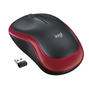 Logitech M185 - Beidhändig - Optisch - RF Wireless - 1000 DPI - Schwarz - Rot