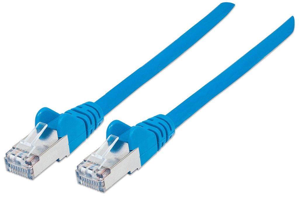 Intellinet Network Patch Cable - Cat6A - 15m - Blue - Copper - S/FTP - LSOH / LSZH - PVC - RJ45 - Gold Plated Contacts - Snagless - Booted - Polybag - 15 m - Cat6a - S/FTP (S-STP) - RJ-45 - RJ-45 - Blue