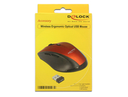 Delock 12493 - Right-hand - Optical - RF Wireless - 1600 DPI - Black - Red