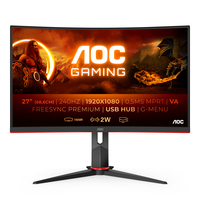 AOC G2 C27G2ZU/BK - 68,6 cm (27 Zoll) - 1920 x 1080 Pixel - Full HD - LED - 0,5 ms - Schwarz - Rot