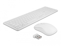 Delock 12703 - Full-size (100%) - RF Wireless - Membrane - QZERTY - White - Mouse included