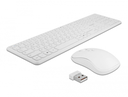 Delock 12703 - Full-size (100%) - RF Wireless - Membrane - QZERTY - White - Mouse included