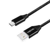 LogiLink CU0144 - 1 m - USB A - Micro-USB B - USB 2.0 - 480 Mbit/s - Black