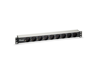 Equip 9-Outlet German Power Distribution Unit - Aluminum Shell - 1U - Horizontal - Aluminum - Black,Silver - 9 AC outlet(s) - 2 m