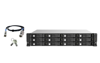 QNAP TL-R1220Sep-RP - HDD/SSD enclosure - 2.5/3.5" - SAS-3 - Serial ATA III - 12 Gbit/s - Hot-swap - Black - Grey