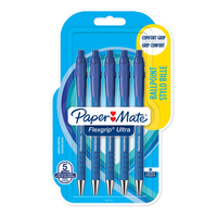 Paper Mate FlexGrip Ultra - Clip - Clip-on retractable ballpoint pen - Nachfüllbar - Blau - 5 Stück(e) - Medium