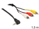 Delock Video- / Audiokabel - RCA x 3 (M) bis 4-poliger Mini-Stecker (M) - 1.5 m