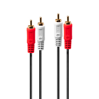 [5176896000] Lindy Audio Cable 2xPhono Stereo /1m - 2 x RCA - Male - 2 x RCA - Male - 1 m - Red - White