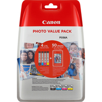 [5049002000] Canon CLI-571XL BK/C/M/Y Tinte mit hoher Reichweite + Fotopapier Value Pack - Standardertrag - Multipack