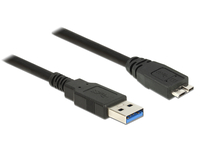 Delock 85073 - 1,5 m - USB A - Micro-USB B - USB 3.2 Gen 1 (3.1 Gen 1) - Männlich/Männlich - Schwarz