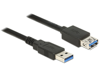 [5303616000] Delock 85055 - 1.5 m - USB A - USB A - USB 3.2 Gen 1 (3.1 Gen 1) - Male/Female - Black