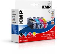 [1686677000] KMP C72V - Pigment-based ink - Black,Cyan,Magenta,Yellow - Canon Pixma IP 3600 - IP 4600 - IP 4600 X - IP 4700 - MP 540 - MP 550 - MP 560 - MP 630 - MP 640 - MP 640... - 4 pc(s) - Inkjet printing - Box