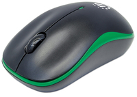 Manhattan Success Wireless Mouse - Black/Green - 1000dpi - 2.4Ghz (up to 10m) - USB - Optical - Three Button with Scroll Wheel - USB micro receiver - AA battery (included) - Low friction base - Three Year Warranty - Blister - Ambidextrous - Optical - RF Wireless - 
