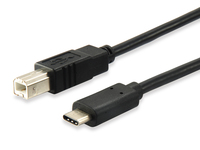 [5051220000] Equip USB 2.0 Type C to Type B Cable - 1m - 1 m - USB B - USB C - USB 2.0 - Male/Male - Black