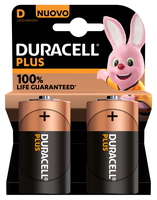 [9678776000] Duracell Plus 100 D - Einwegbatterie - D - Alkali - 1,5 V - 2 Stück(e) - Mehrfarbig