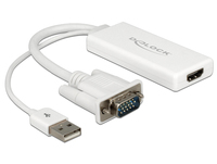 [3470822000] Delock 62460 - 0,25 m - HDMI Typ A (Standard) - VGA (D-Sub) + USB - Männlich - Weiblich - 1920 x 1080 Pixel