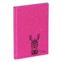 [10039741000] Pagna Save me Zebra - Abbildung - Fuchsie - A6 - 128 Blätter - Punktgitter-Papier - Hardcover