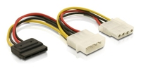 [755826000] Delock Cable Power SATA HDD > 2x 4pin male/female - 0,165 m - SATA 15-Pin - 2 x Molex (4-pin)