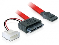 [1012300000] Delock Cable SATA Slimline female + 2pin power > SATA - 0.3 m - Red