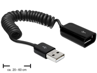 [2310989000] Delock USB 2.0 0.6m - 0,6 m - USB A - USB A - USB 2.0 - Männlich/Weiblich - Schwarz
