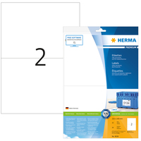 HERMA Etiketten Premium A4 210x148 mm weiß Papier matt 20 St. - Weiß - Selbstklebendes Druckeretikett - A4 - Papier - Laser/Inkjet - Dauerhaft