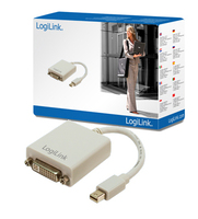 [1271113000] LogiLink Mini DisplayPort / DVI Adapter - 0,09 m - Mini DisplayPort - DVI-I - Männlich - Weiblich - Grau