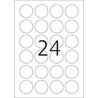 [2306212000] HERMA Removable labels A4 Ø 40 mm round white Movables/removable paper matt 2400 pcs. - White - Self-adhesive printer label - A4 - Paper - Laser/Inkjet - Removable
