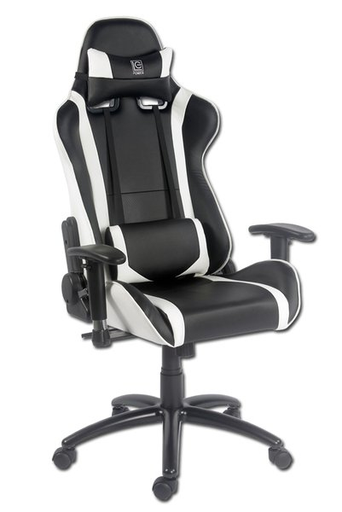 [4766096000] LC-Power LC-GC-2 - PC gaming chair - 150 kg - Metal - Plastic - Black - White - Foam - Black - White