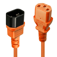 Lindy 0.5m C14 to C13 Extension Cable - orange - 0.5 m - C14 coupler - C13 coupler