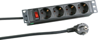 EFB Elektronik 10“ 1HE Steckdosenleiste 4 x CEE 7/3 mit Schalter, im Aluprofil, schwarz