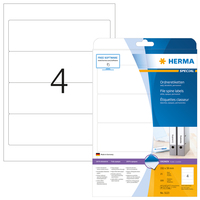 HERMA File labels A4 192x59 mm white paper matt opaque 100 pcs. - White - Self-adhesive printer label - A4 - Paper - Laser/Inkjet - Permanent