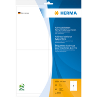 [2303557000] HERMA Adressetiketten für Schreibmaschinen A4 105x144 mm Papier matt Ecken spitz 80 St. - Weiß - Papier - Matte - Deutschland - 10,5 cm - 14,4 cm